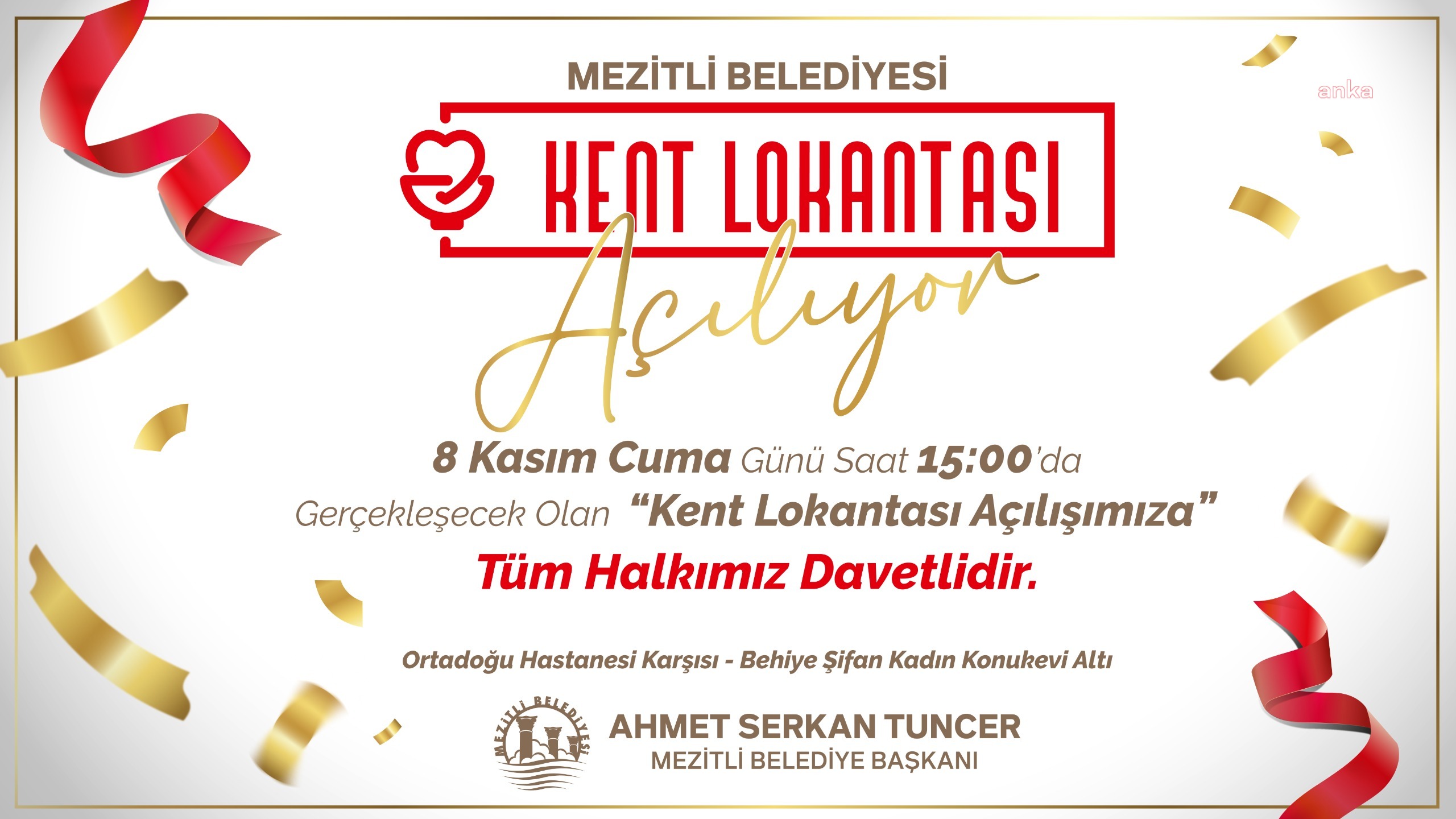 Mezitli Kent Lokantası, 8 Kasım’da açılıyor