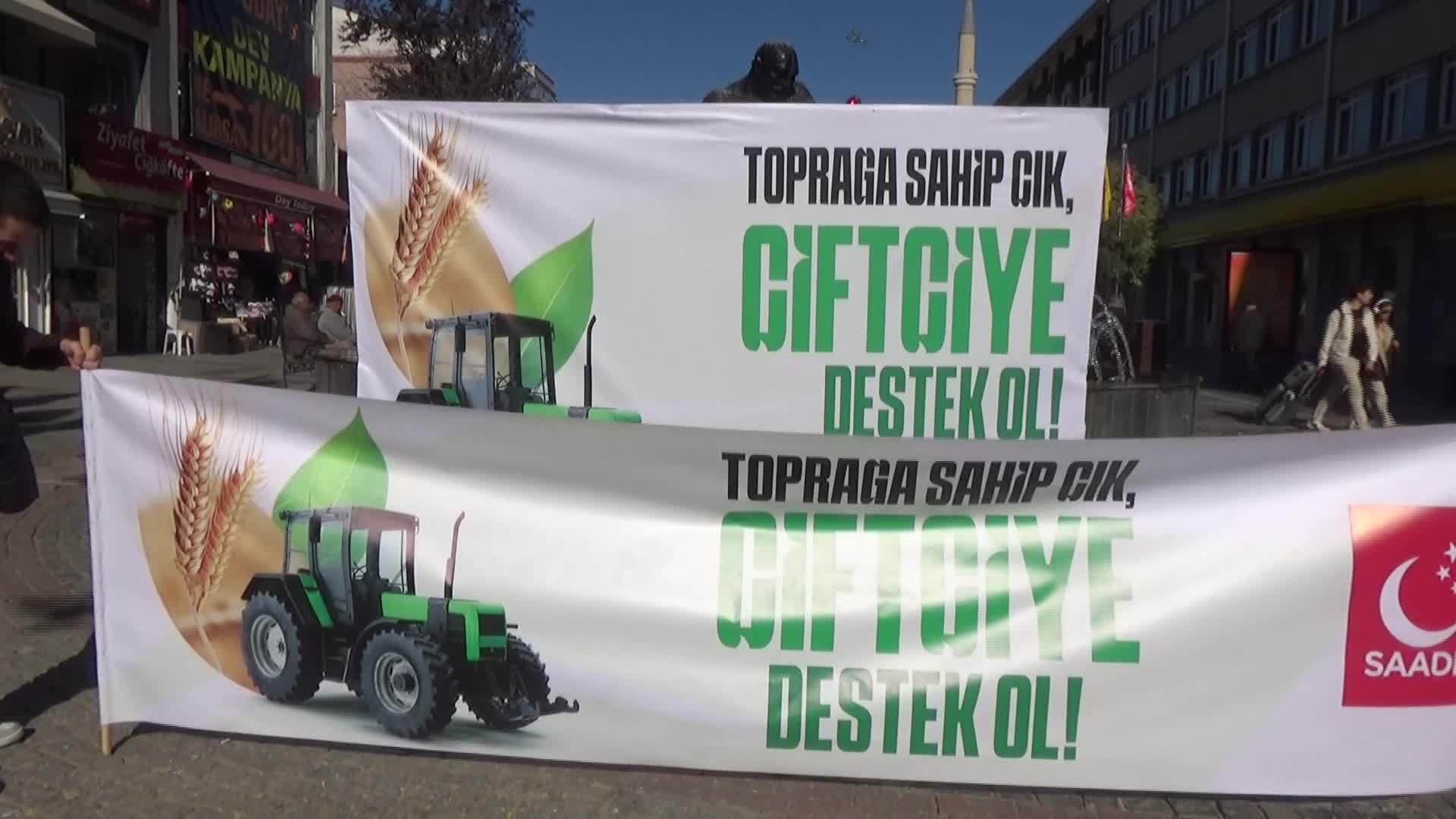 Saadet Partisi'nden Edirne'de çiftçiye destek eylemi: “Çiftçi, göz göre göre iflasa sürüklenmiştir”