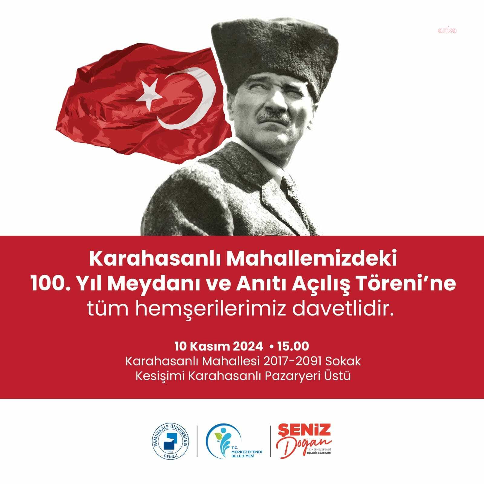 Merkezefendi Belediyesi, 100. Yıl Meydanı ve Anıtı'nın açılışını yapacak