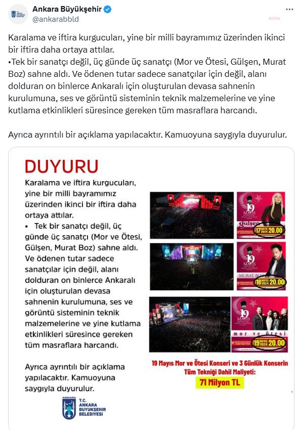 ABB'den 71 milyon TL'lik konser açıklaması: "Tüm masraflara harcandı"