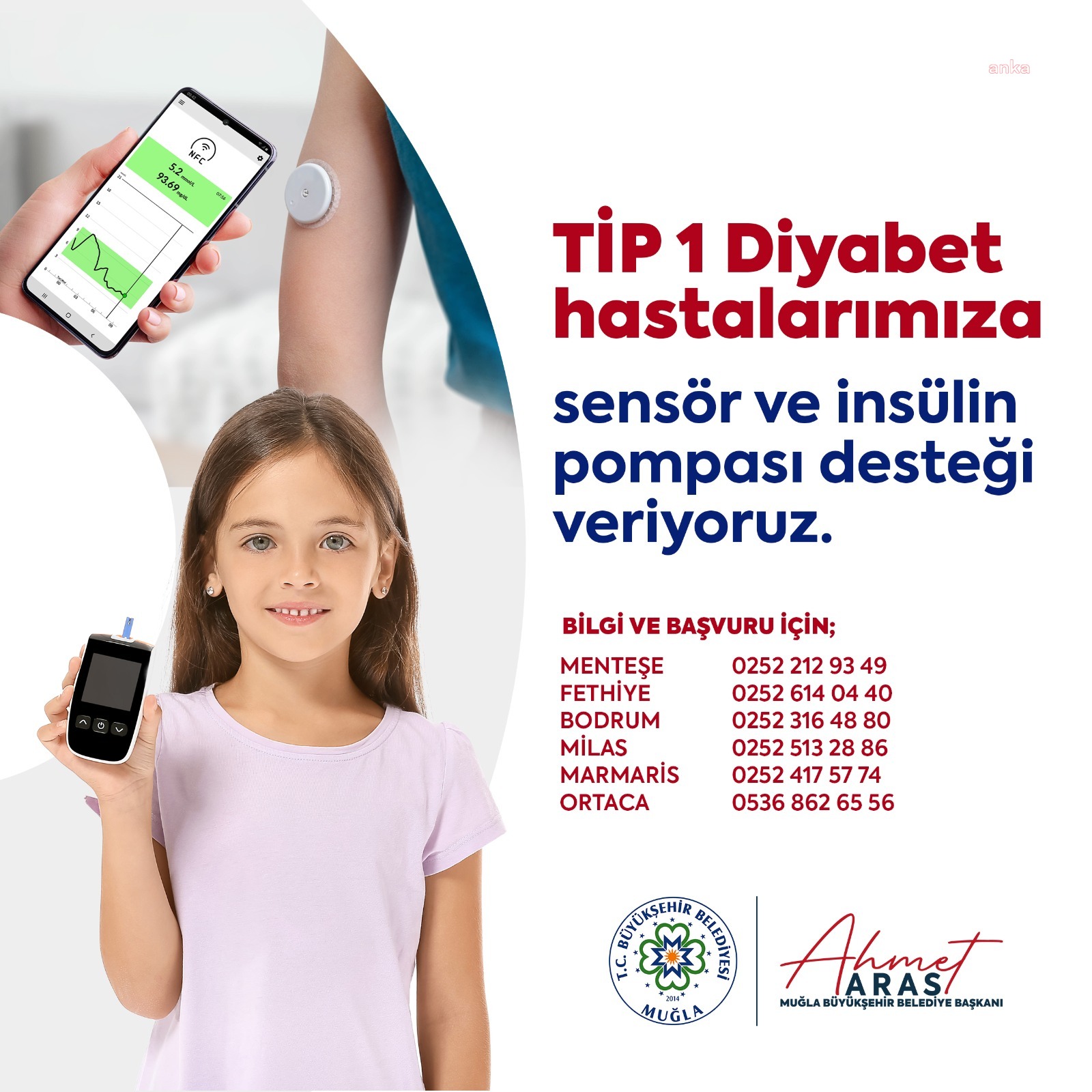 Muğla Büyükşehir Belediyesi’nden Tip-1 diyabet hastası çocuklara destek
