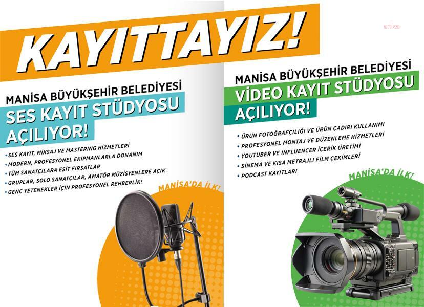 Manisa Büyükşehir Belesiyesi'nden ücretsiz video ve ses kayıt stüdyosu desteği