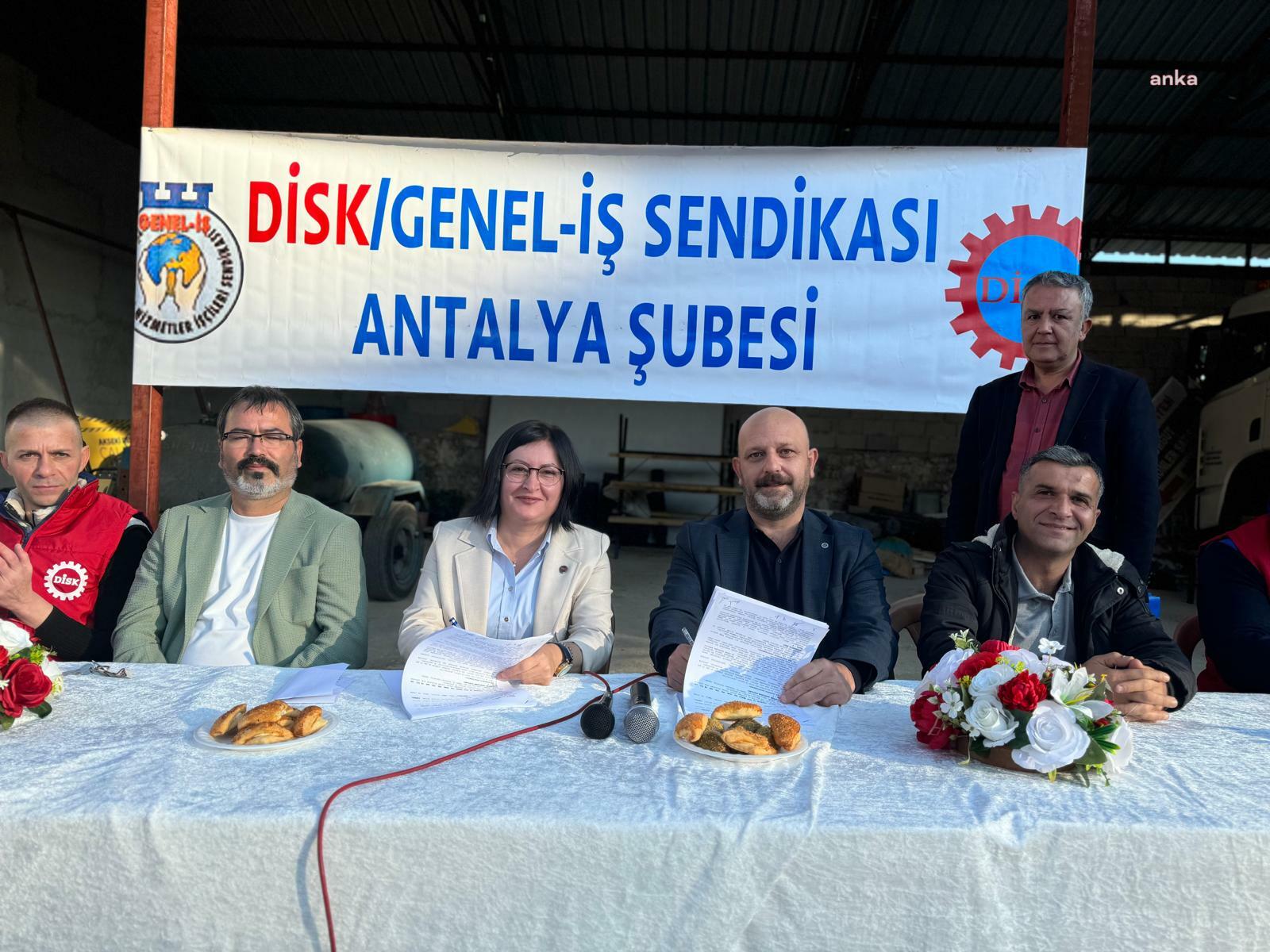 Akseki Belediyesi ile DİSK Genel İş Sendikası arasında toplu iş sözleşmesi imzalandı