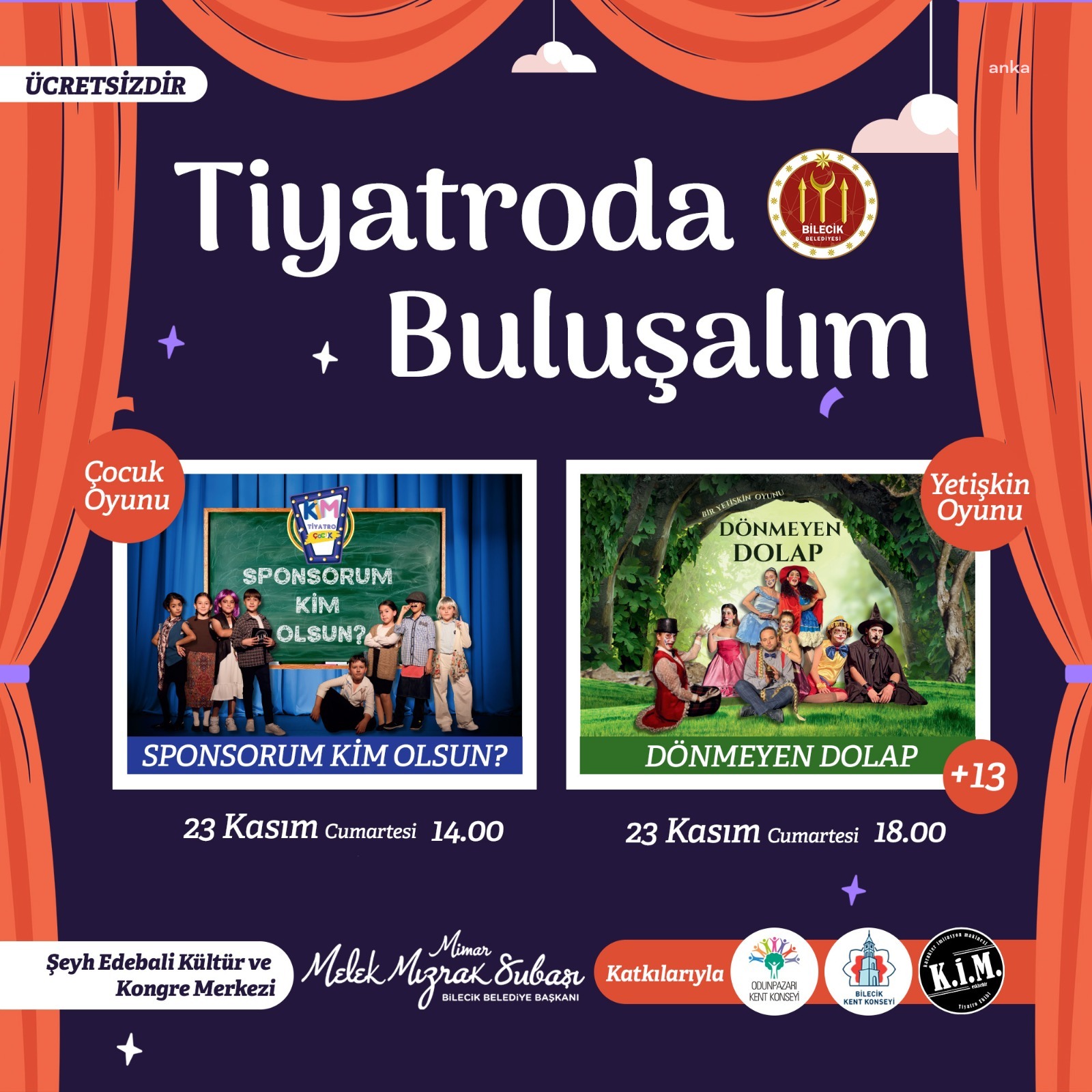 Bilecik Belediyesi'nden "Tiyatrolarda Buluşalım" etkinliği
