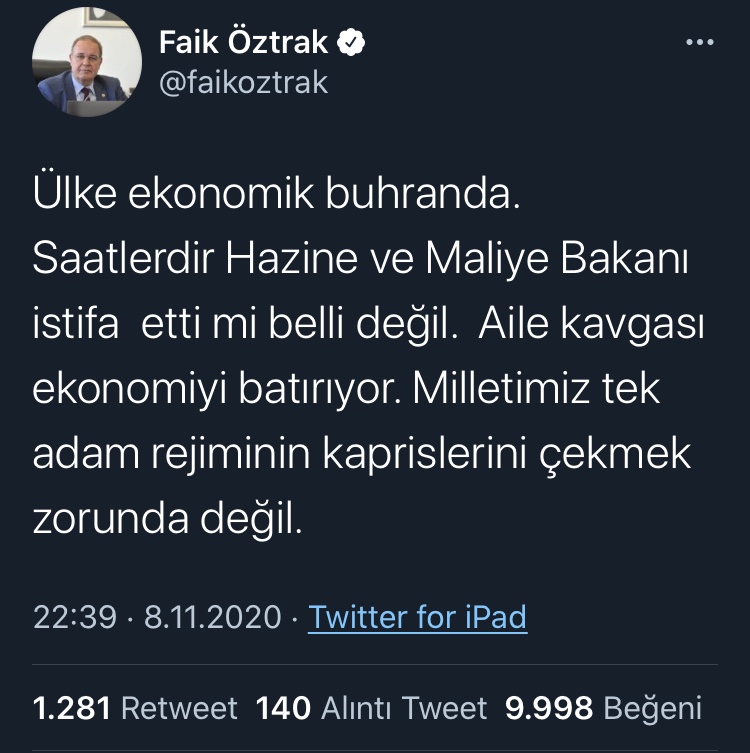 CHP SÖZCÜSÜ ÖZTRAK: AİLE KAVGASI EKONOMİYİ BATIRIYOR