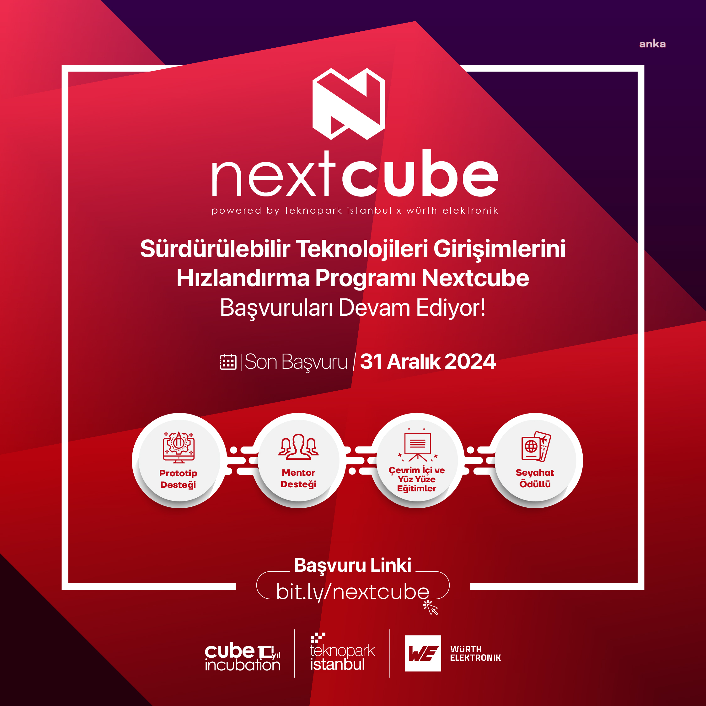 Teknopark İstanbul ve Würth Elektronik iş birliğiyle hazırlanan Nextcube Hızlandırma Programı, girişimcileri bekliyor