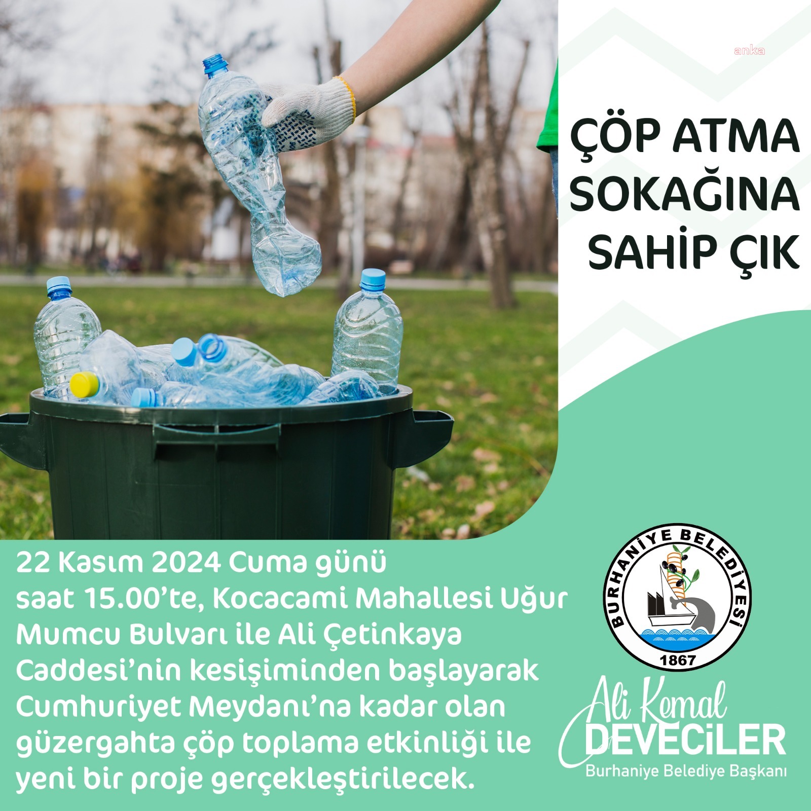 Burhaniye’de “Çöp atma, sokağına sahip çık” projesi başlıyor