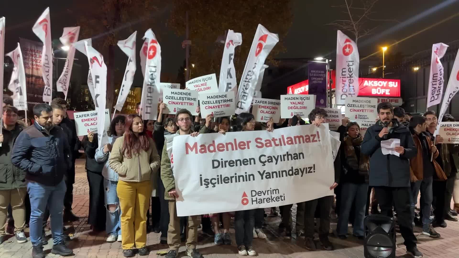 Direnişteki Çayırhan Termik Santrali madencilerine destek: "Çayırhan işçisi yalnız değildir"