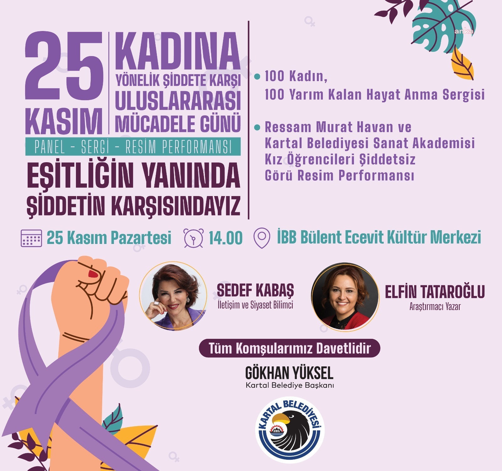 Kartal Belediyesi’nden “Eşitliğin Yanında Şiddetin Karşısındayız” paneli