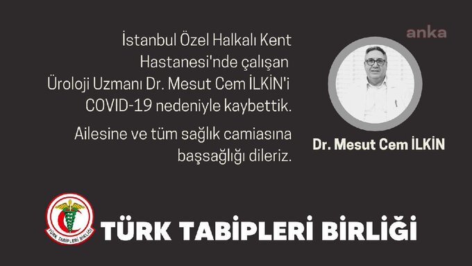 KORONAVİRÜS NEDENİYLE BİR DOKTOR DAHA YAŞAMINI YİTİRDİ