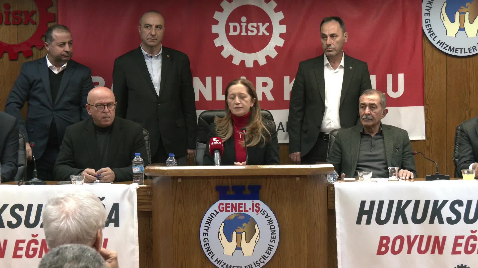 Genel-İş yöneticilerinin gözaltına alınması... DİSK Başkanı Arzu Çerkezoğlu: ''Onurlu yoldaşlarımızdan bizim zerre şüphemiz yok, bu süreci hepimize yönelik bir saldırı olarak görüyoruz''