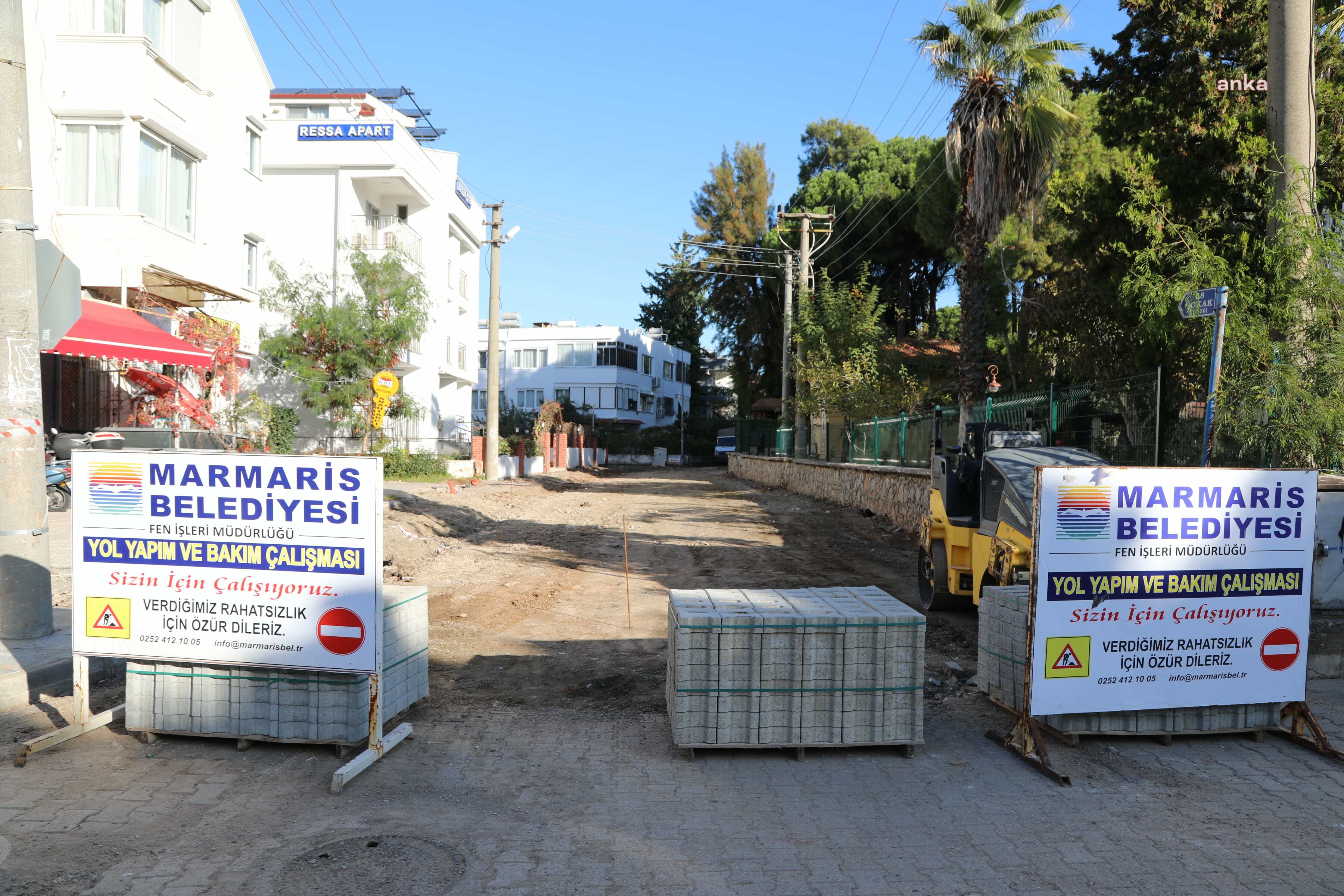 Marmaris Belediyesi’nden ilçe merkezinde üstyapı çalışması