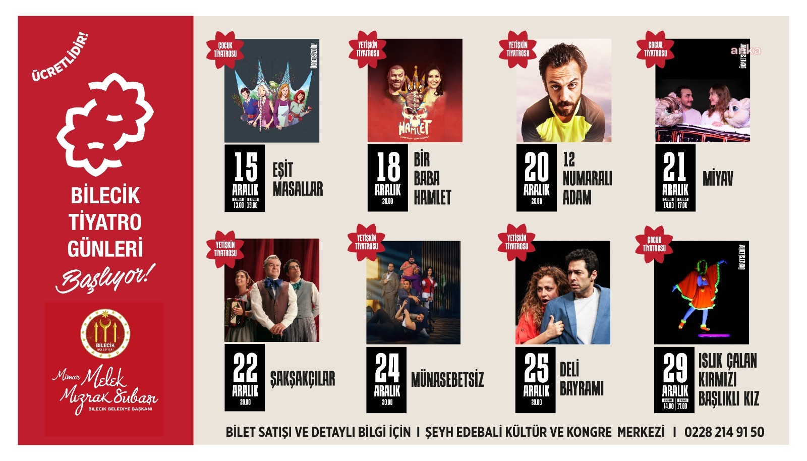 Bilecik Tiyatro Günleri için geri sayım başladı