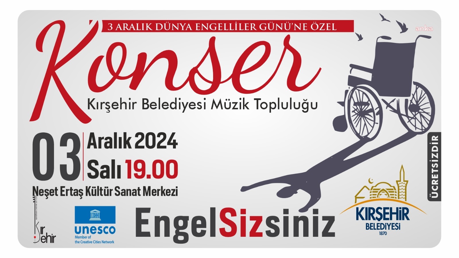 Kırşehir Belediyesi, 3 Aralık Dünya Engelliler Günü dolayısıyla konser düzenleyecek