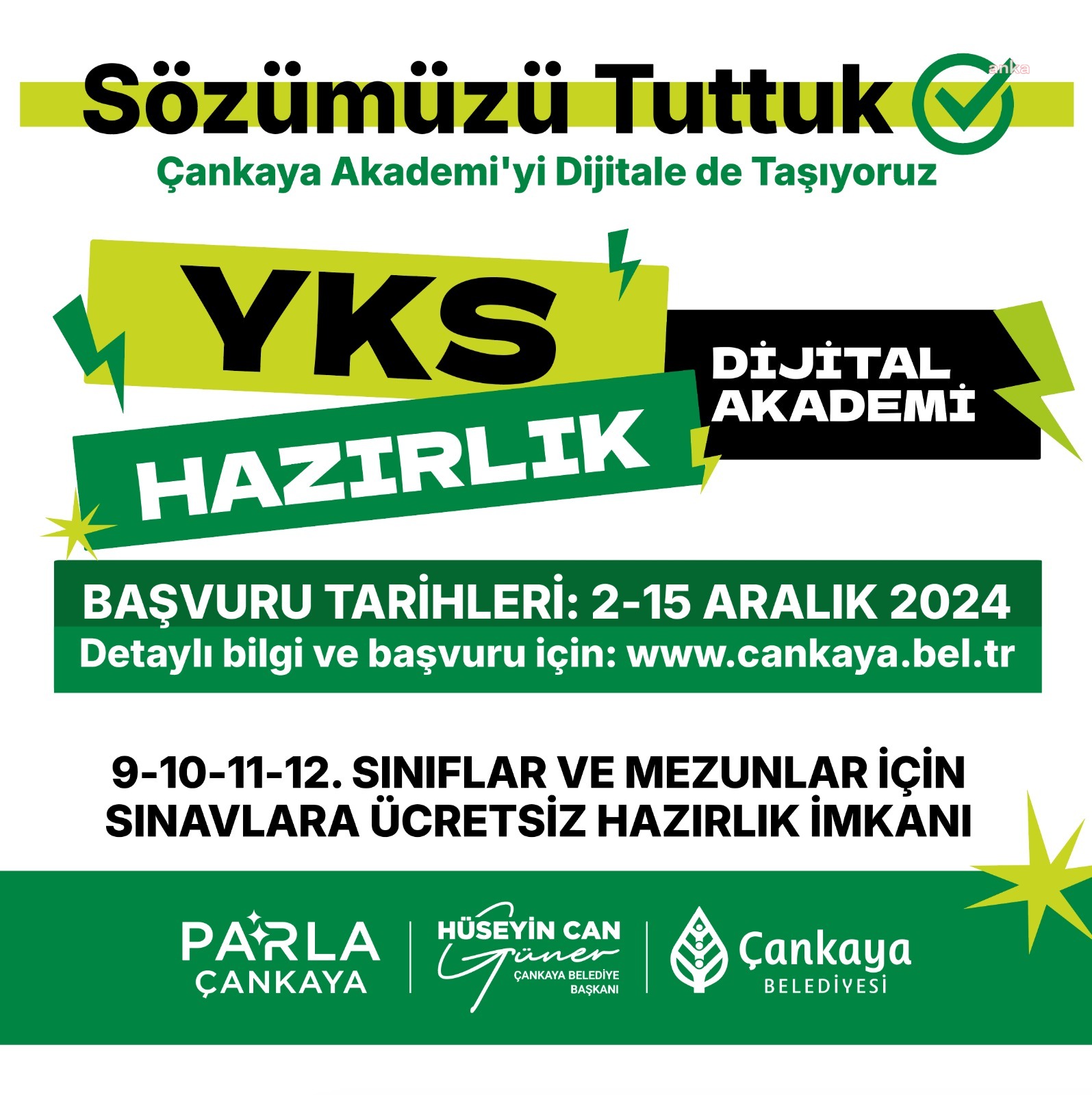 Çankayalı öğrencilere "YKS Hazırlık Dijital Eğitim Platformu"