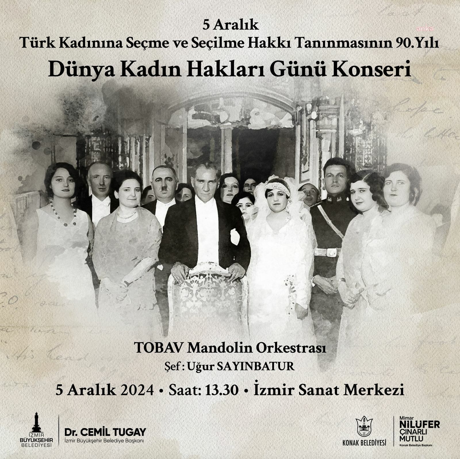 İzmir Büyükşehir Belediyesi’nden 5 Aralık’a özel konser