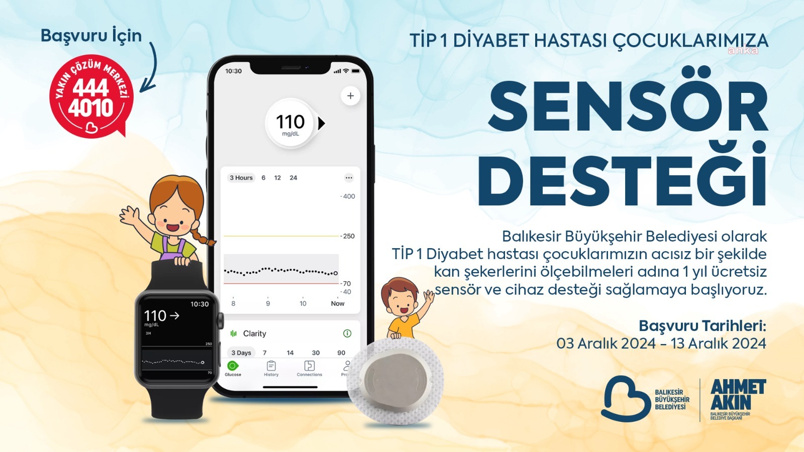 Balıkesir Büyükşehir Belediyesi, Tip 1 diyabetle mücadele eden çocuklara ücretsiz sensör ve cihaz desteği sağlayacak