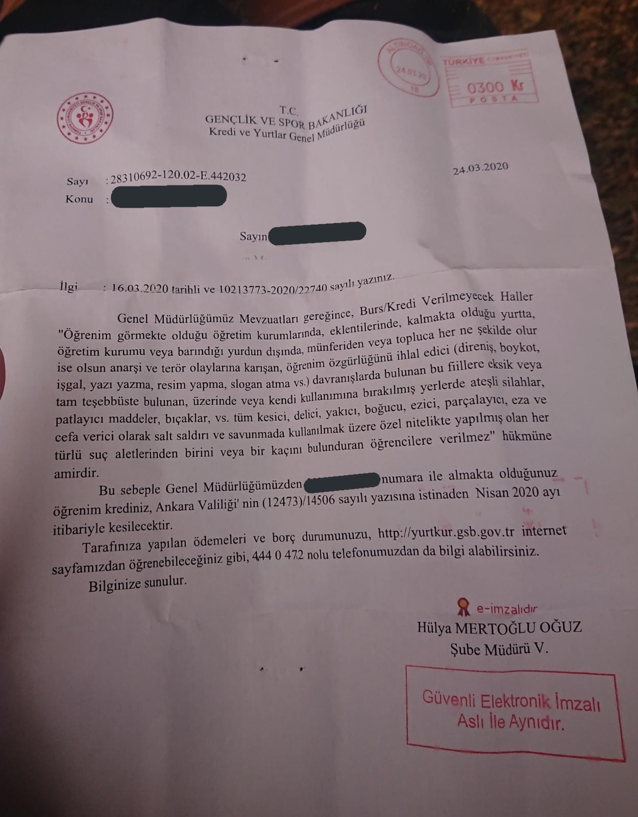 EKONOMİK KRİZE KARŞI EYLEM YAPAN ÖĞRENCİNİN KREDİSİ KESİLDİ