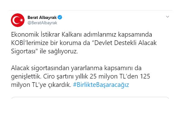 'DEVLET DESTEKLİ ALACAK SİGORTASI’ KAPSAMI GENİŞLETİLDİ