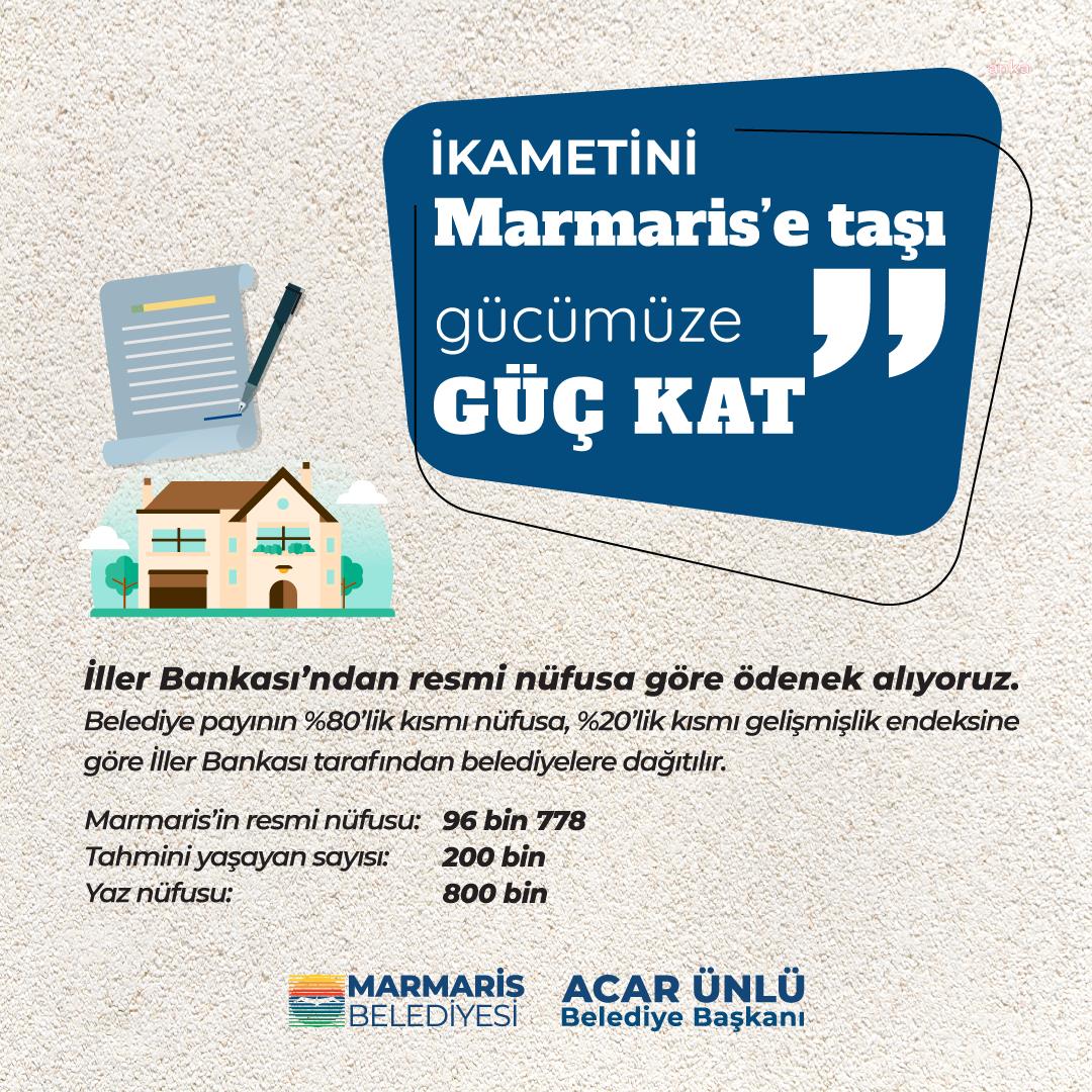 Marmaris Belediye Başkanı Ünlü'den 'İkametini Marmaris'e al' çağrısı