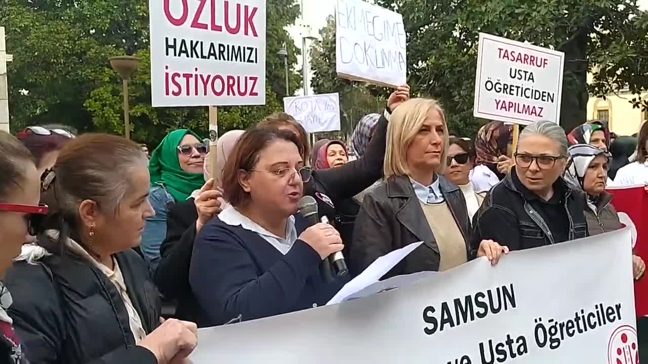Samsun'da Öğretmenler ve Usta Öğreticiler Derneği'nden protesto