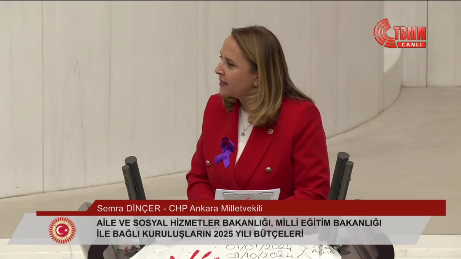TBMM Genel Kurulu... CHP'li Dinçer'den Bakan Göktaş'a, katledilen kadınların temsili kefenleriyle tepki...