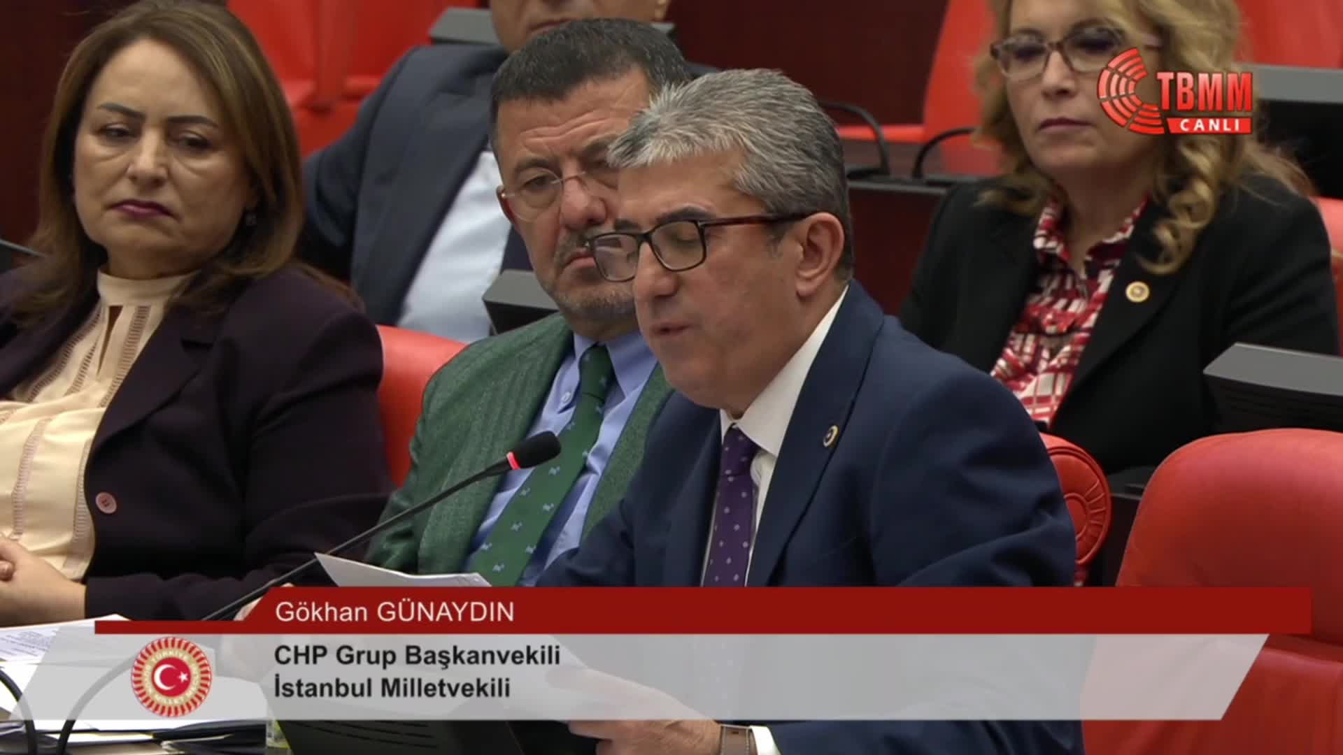 TBMM Genel Kurulu... Gökhan Günaydın: "Adana, Ankara, İstanbul, İzmir, Mersin ve Şişli belediyelerinin hesaplarına SGK borçları nedeniyle haciz konulmuş"