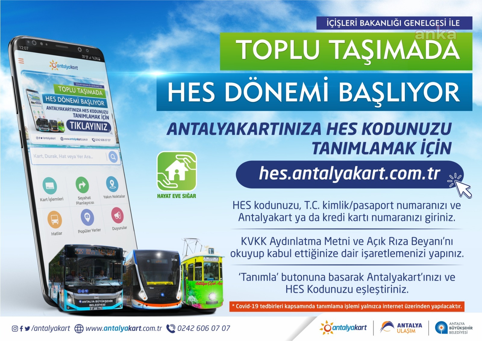 ANTALYA'DA TOPLU TAŞIMADA HES DÖNEMİ BAŞLIYOR