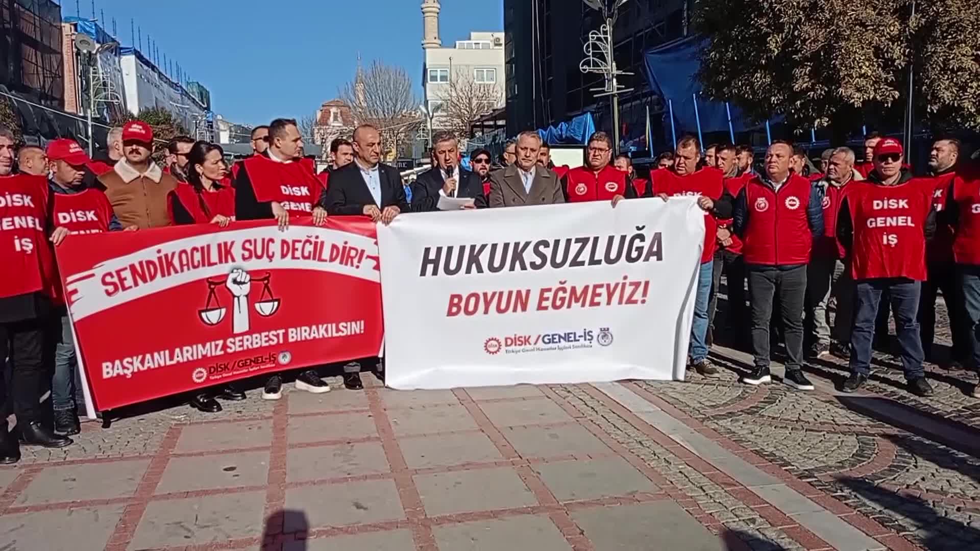 Edirne'de sendikacıların tutuklanmasına tepki... Gündoğdu: “Yapılan tutuklamalar siyasi bir operasyondur”