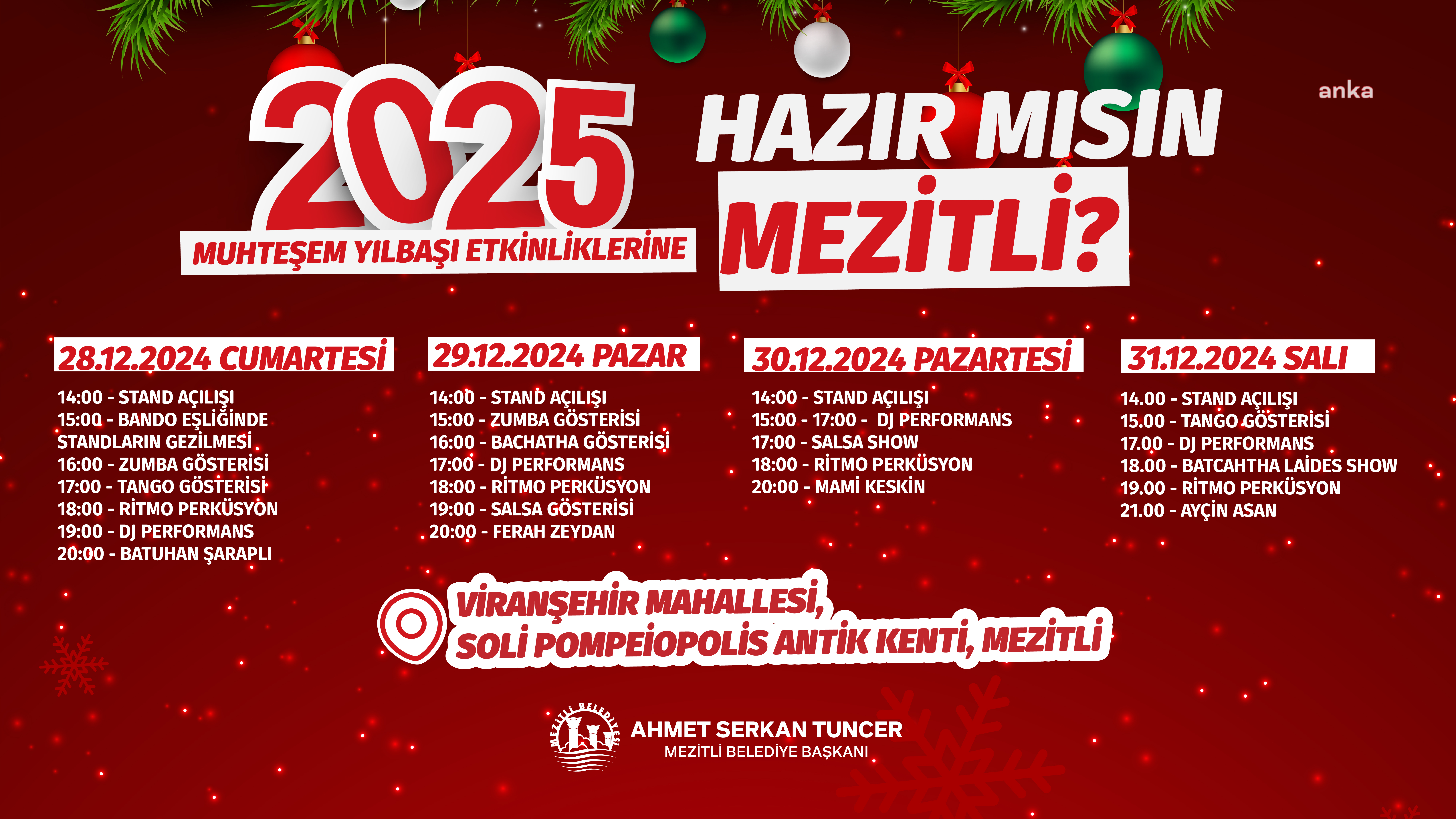 Mezitli Belediyesi, yılbaşını etkinliklerle kutlayacak