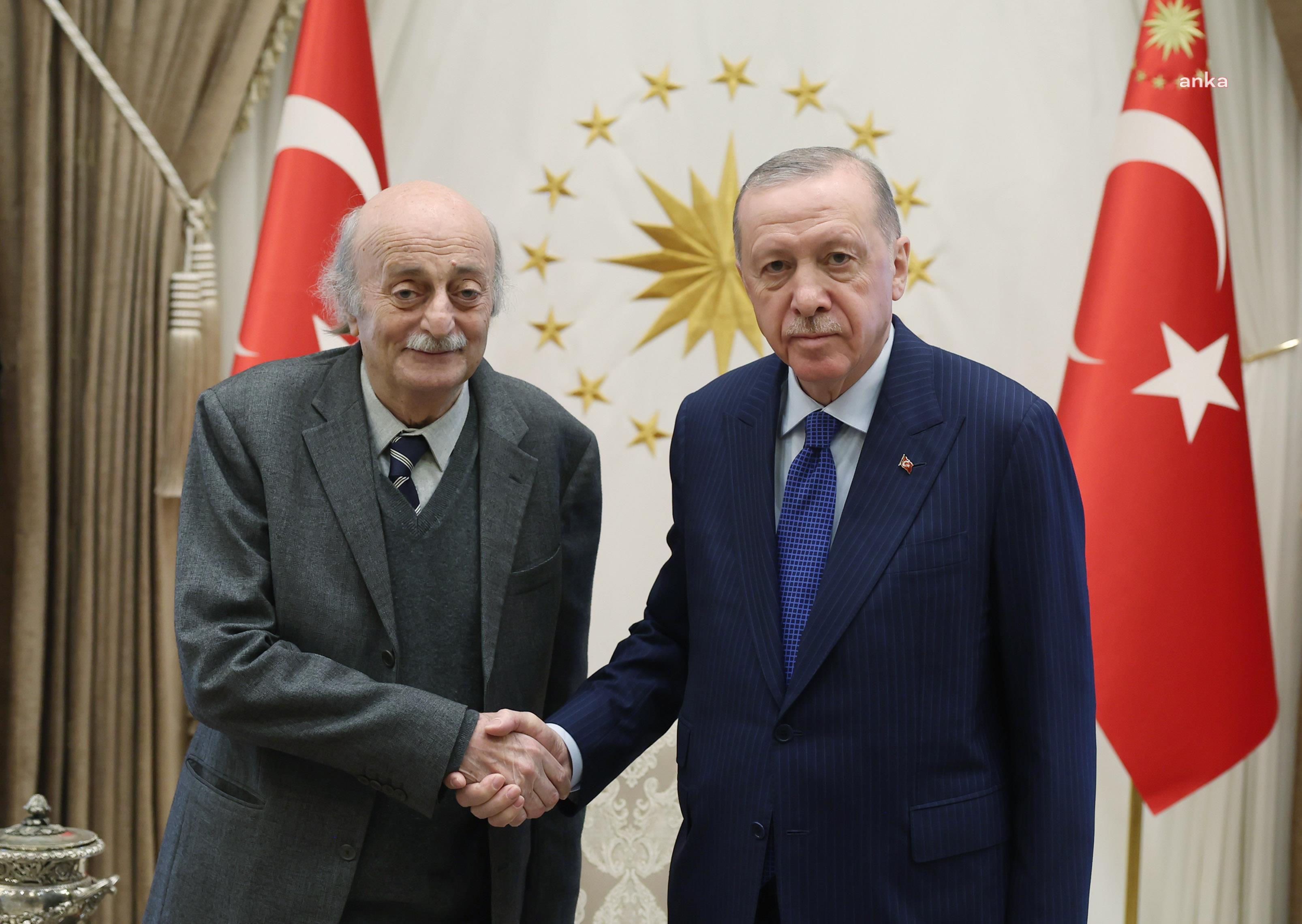 Cumhurbaşkanı Erdoğan, Lübnan'daki Dürzi lider Canbolat ile bir araya geldi