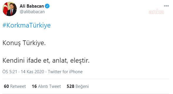 BABACAN, "KORKMATÜRKİYE" KAMPANYASI BAŞLATTI