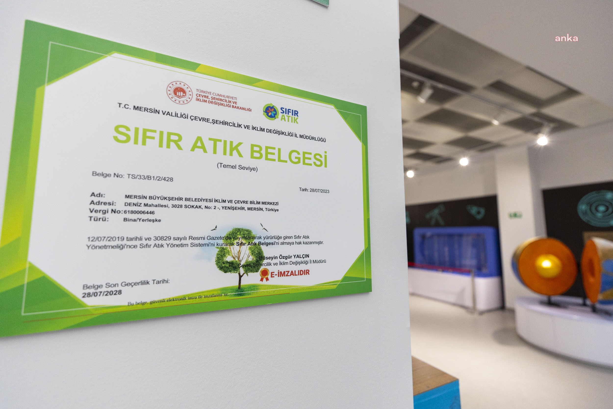 Mersin Büyükşehir Belediyesi’nin 100’üncü birimi de “Sıfır Atık Belgesi” almaya hak kazandı