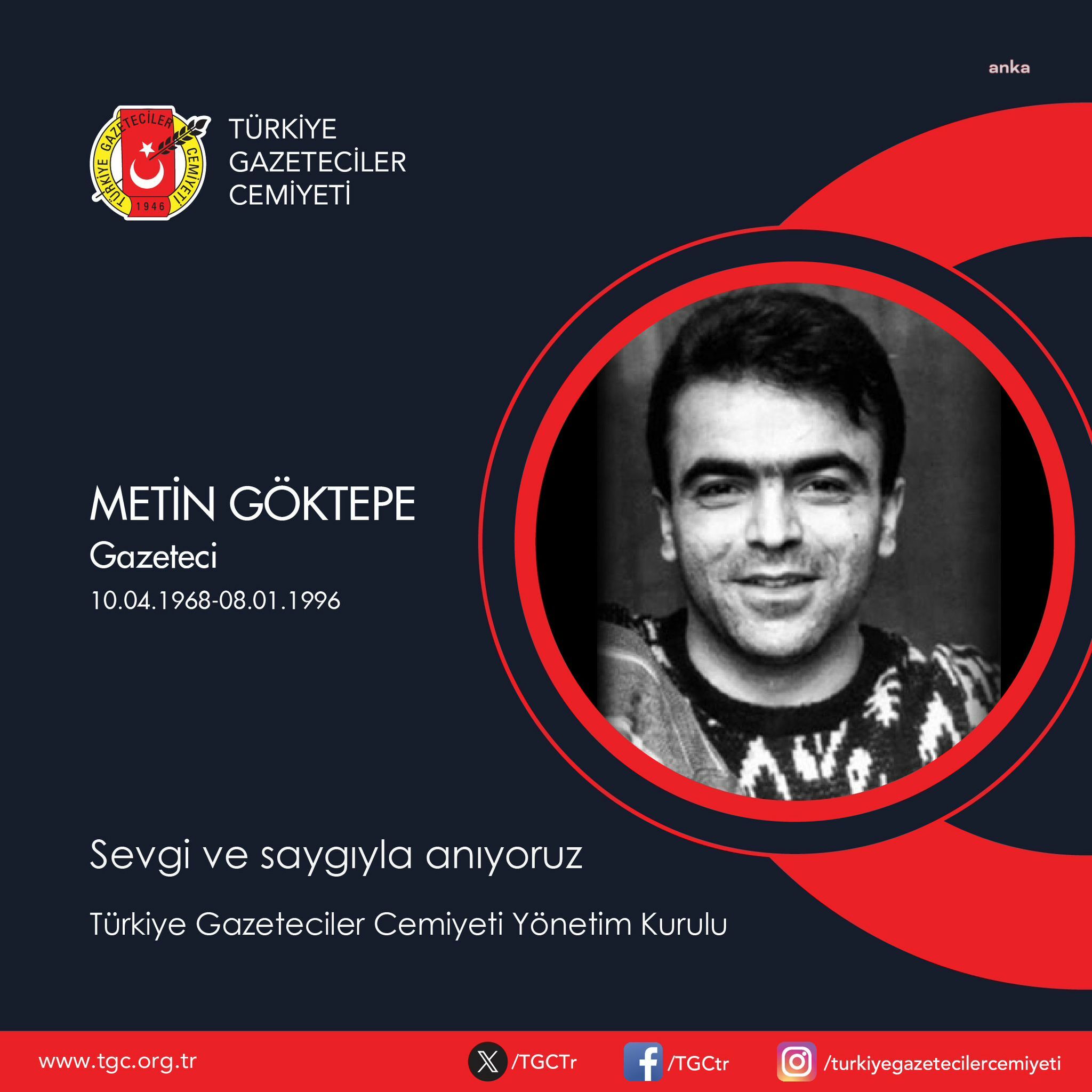 TGC: Metin Göktepe’yi sevgi ve saygıyla anıyoruz