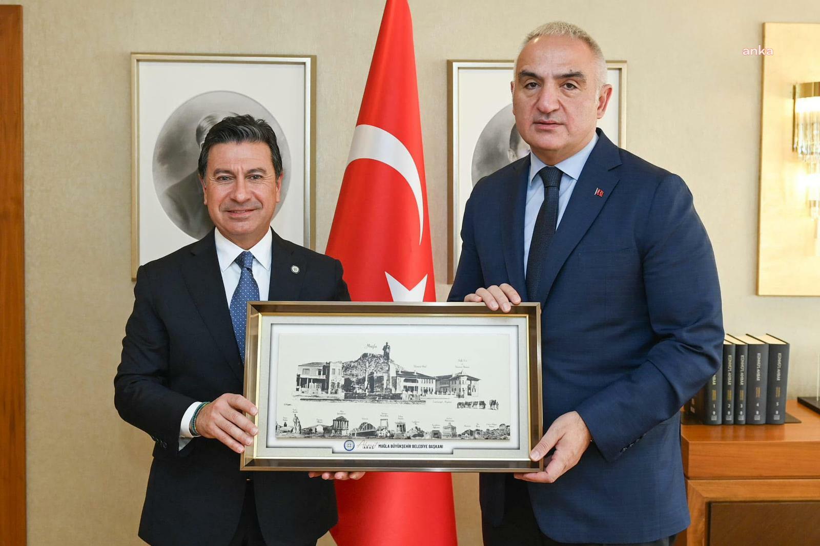 Muğla Büyükşehir Belediye Başkanı Aras, Kültür Bakanı Ersoy'u ziyaret etti