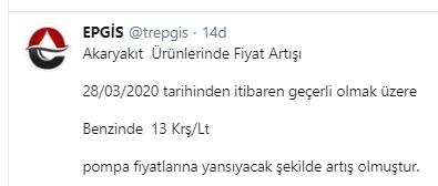 BENZİNE BU HAFTA İKİNCİ ZAM