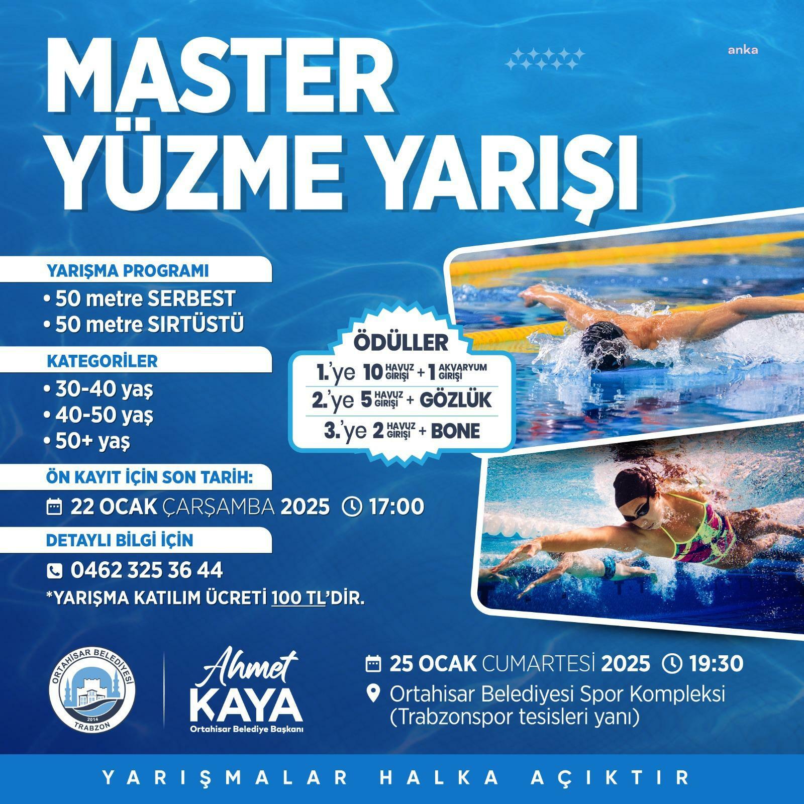 Ortahisar Belediyesi Master Yüzme Yarışı düzenliyor