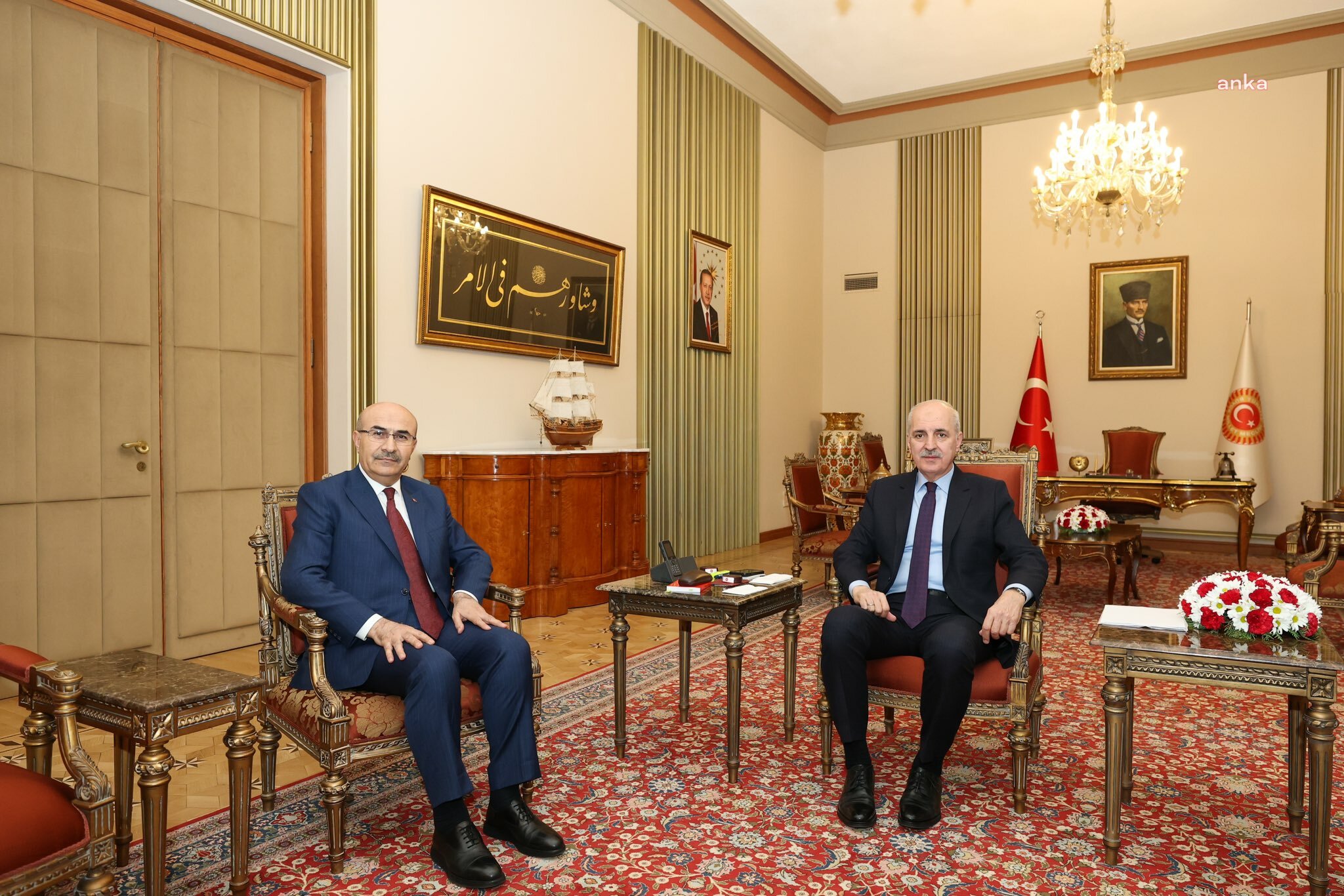 TBMM Başkanı Kurtulmuş Emniyet Genel Müdürü Demirtaş ile görüştü