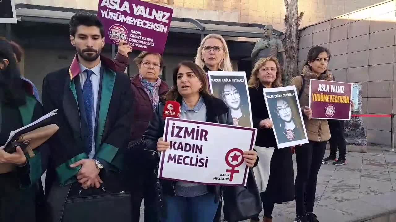 15 yaşındaki Hacer Çağla cinayeti davası...İzmir Kadın Meclisi Temsilcisi Osmanoğulları: "Okulda olması gereken bu çocuklar biri mezarda biri hapishanede"