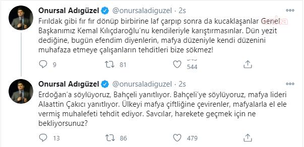 CHP'Lİ ADIGÜZEL: "DÜN YEZİT DEDİĞİNE BUGÜN EFENDİM DİYENLERİN TEHDİTLERİ BİZE SÖKMEZ"
