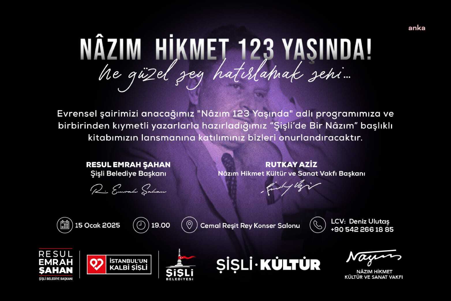 Nazım Hikmet, doğumunun 123. yılında Şişli'de anılıyor:  "Ne güzel şey hatırlamak seni"