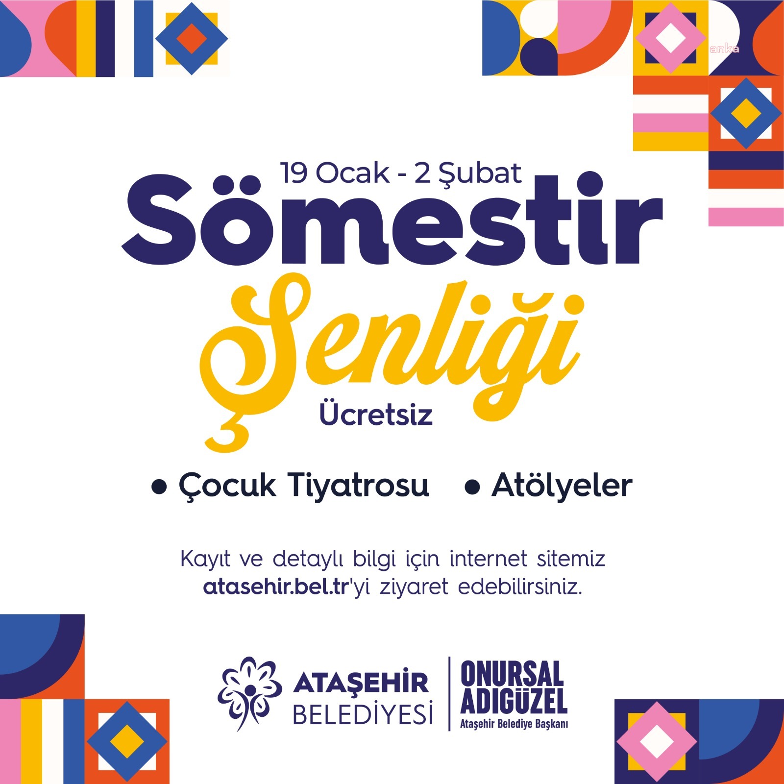 Ataşehir Belediyesi'nden yarıyıl tatiline girmeye hazırlanan öğrenciler için “Sömestir Şenliği”