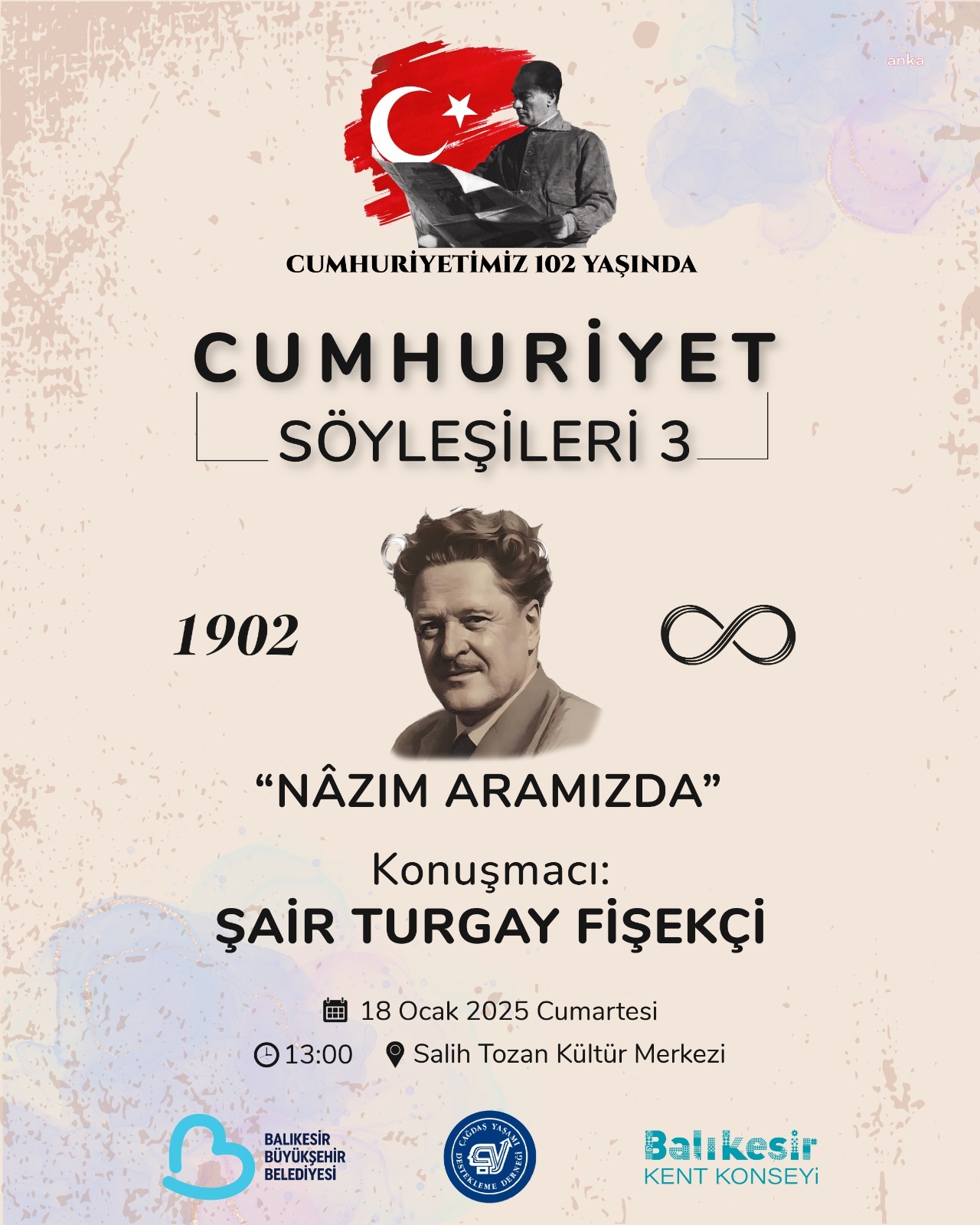 Balıkesir Büyükşehir Belediyesi’nin “Cumhuriyet Söyleşileri”nde Nazım Hikmet’in hayatına ışık tutulacak