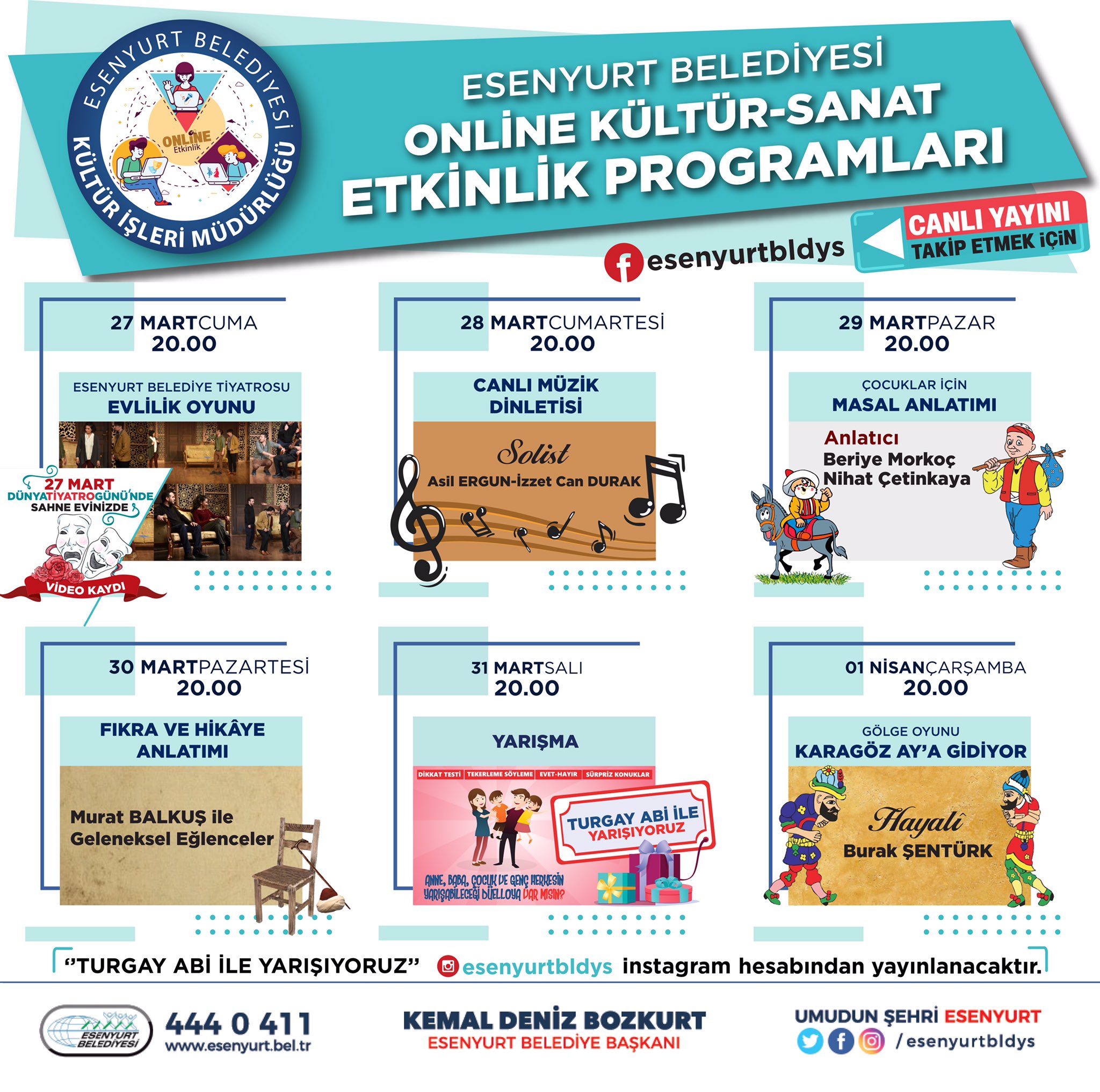 ESENYURT BELEDİYESİ KÜLTÜR SANAT ETKİNLİKLERİNİ DİJİTAL ORTAMA TAŞIDI
