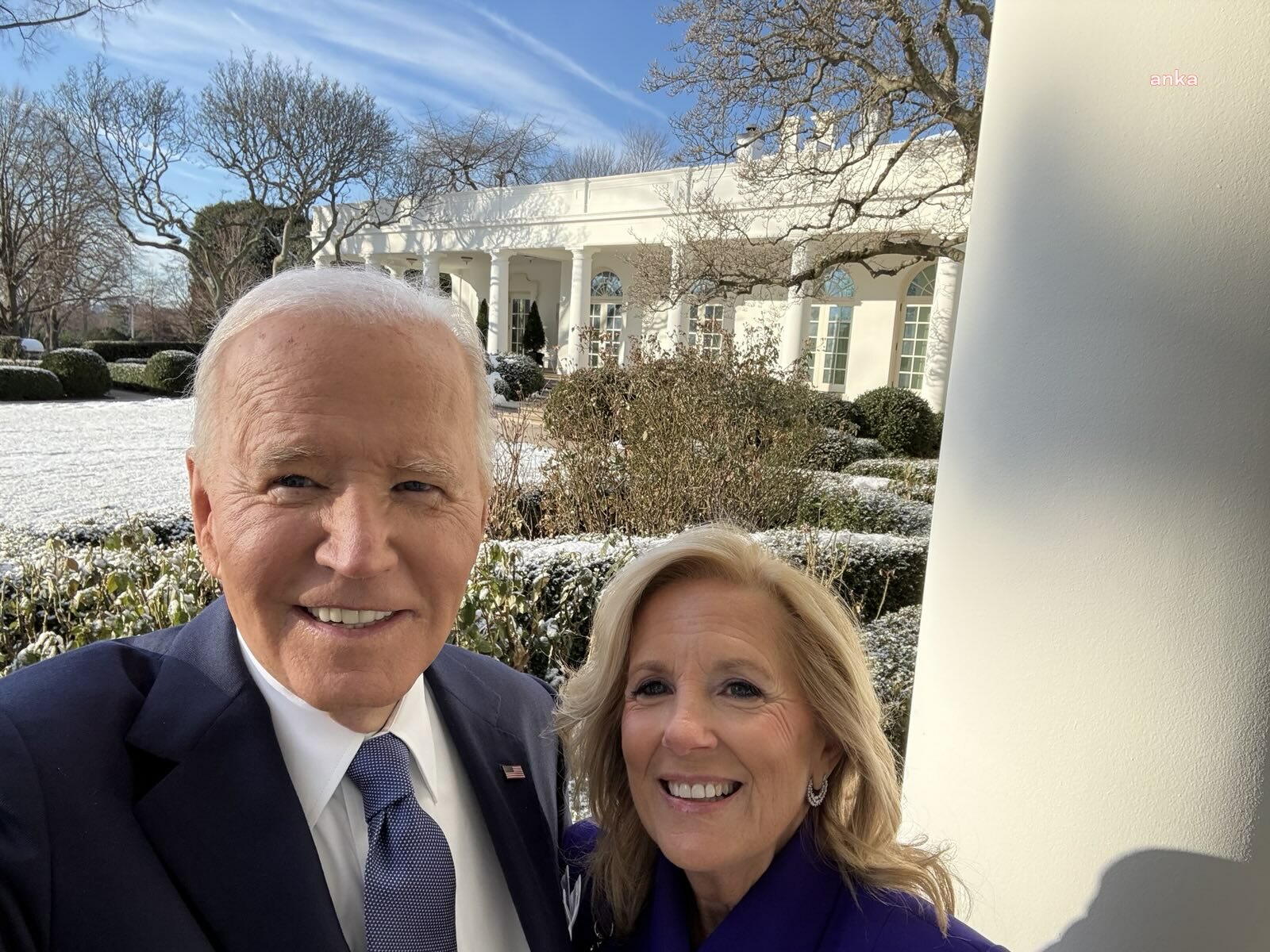 ABD Başkanlık görevinin son saatlerinde Joe Biden, eşi Jill Biden ile son kez Beyaz Saray'da fotoğraflarını paylaştı