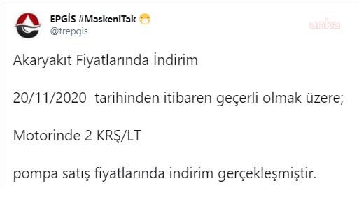 MOTORİNDE 2 KURUŞ İNDİRİM