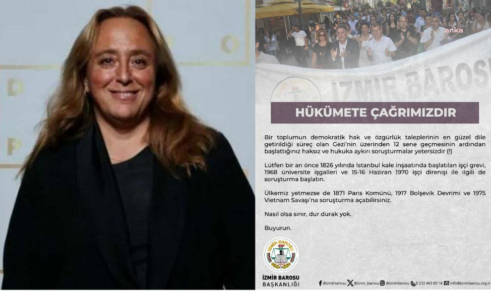 İzmir Barosu'ndan Ayşe Barım'ın Gezi Parkı'ndan tutuklanmasına tepki: "1968 üniversite işgalleri, 1970 işçi direnişi ile ilgili de soruşturma başlatın"