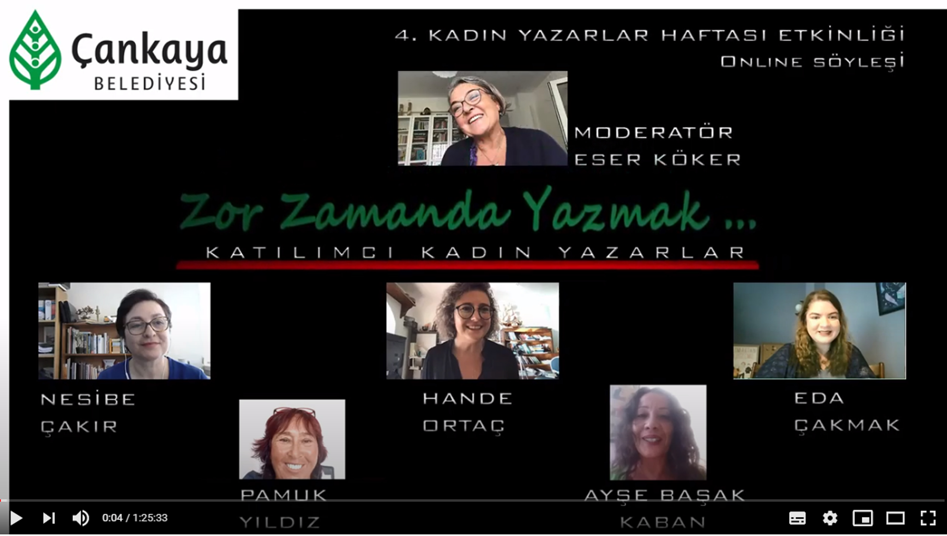 ÇANKAYA’DA KADIN YAZARLAR HAFTASI ONLINE YAPILDI