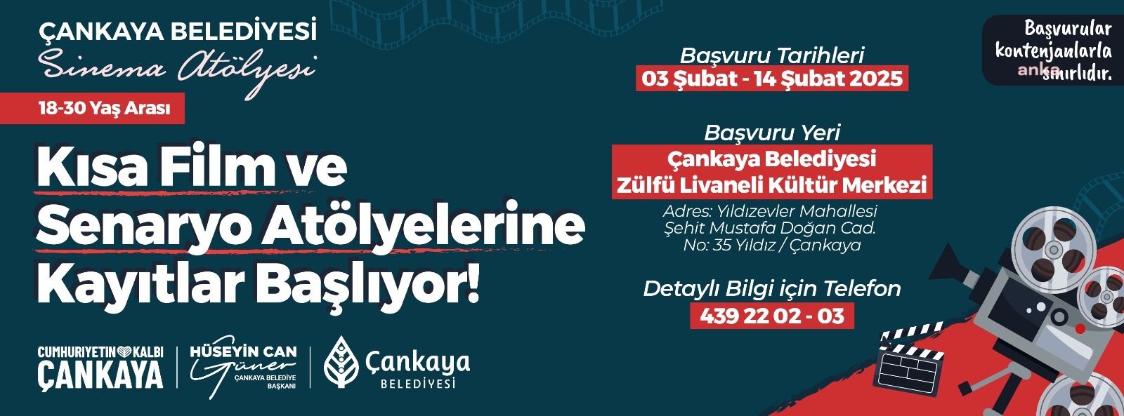 Çankaya Belediyesi'nden kısa film yapımı ve senaryo yazım eğitimi
