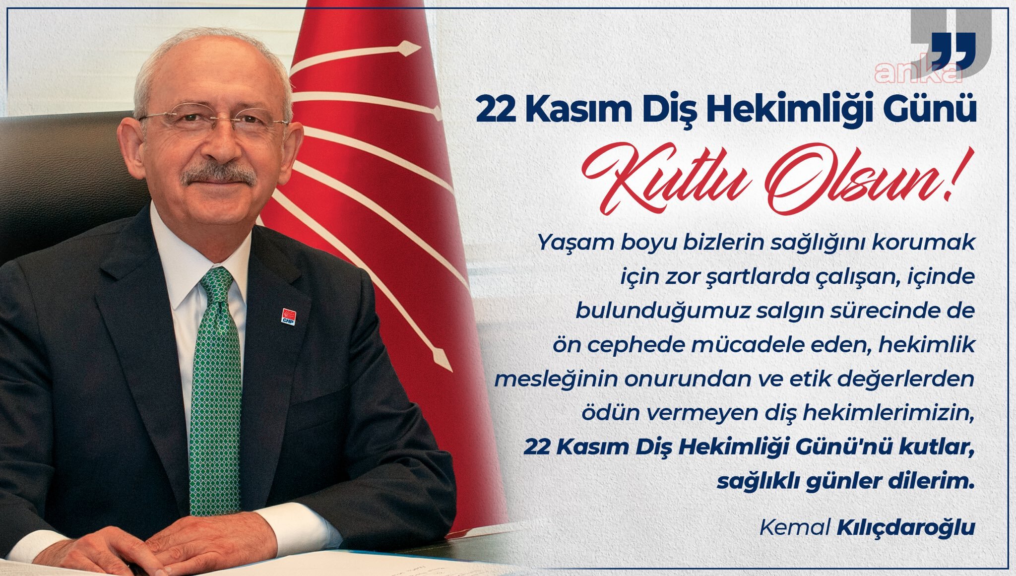 KILIÇDAROĞLU’DAN DİŞ HEKİMLERİNE KUTLAMA MESAJI